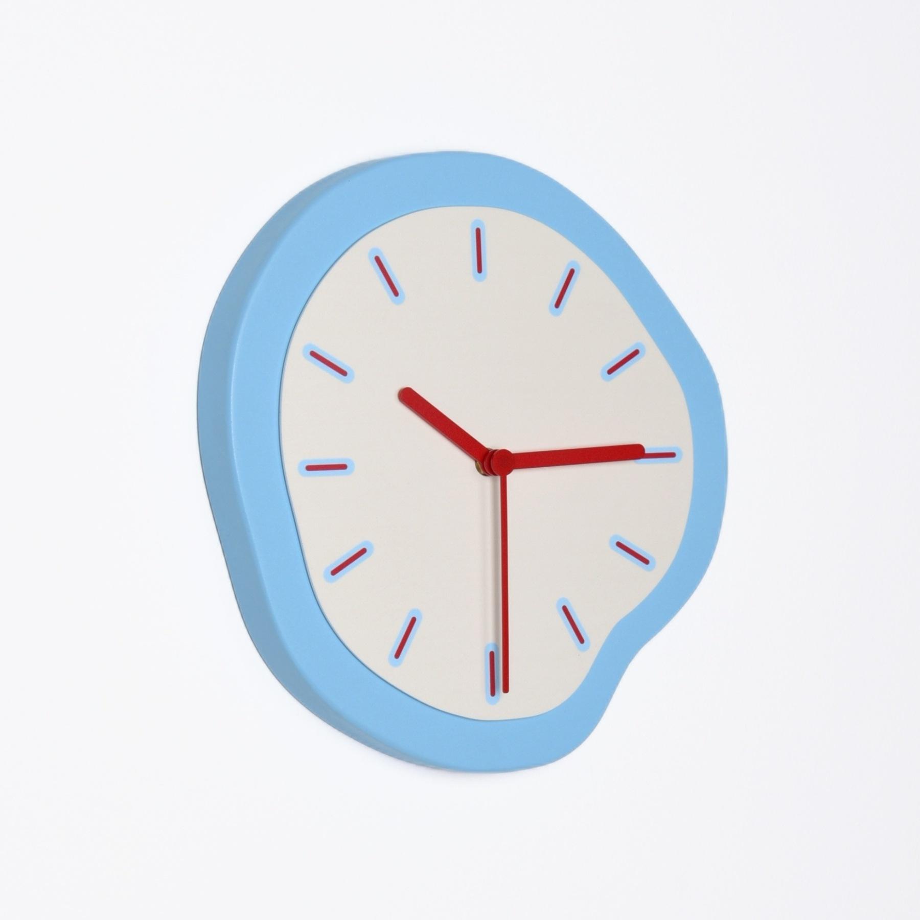 

Ins Style Cute Creative Dopamine Blue Wall Clock Geometric Decoration Interesting Original Wall Clock Home Children s Room Sea Sky Blue - 28 × 30cm