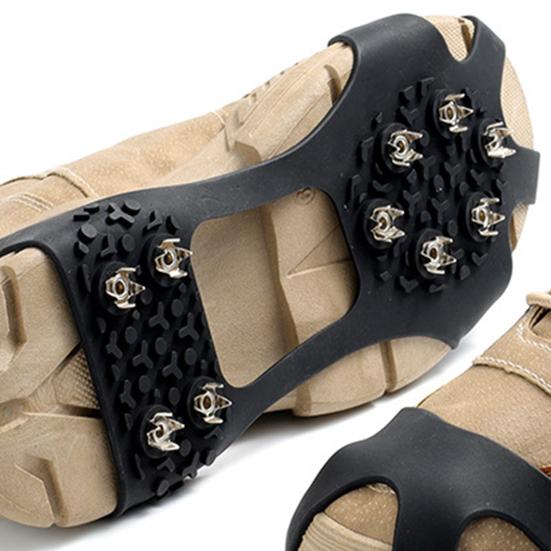 1 Pair Ice Cleats Crampons with 10 Studs Men Women Winter Outdoor Walking Ice Snow Traction Grips Non-slip Shoes Boot Spikes Grippers