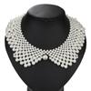 Ethnic Braided Pearl Fake Collar Standing Beads Detachable Female Party Bridal Dress Decoration