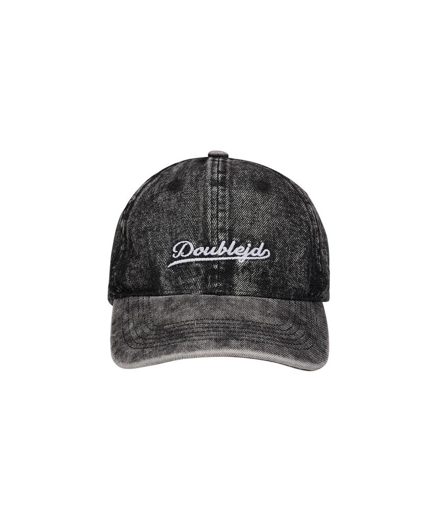 DOUBLE JD Washed Denim Ball Cap (Black)