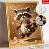 Adorable Raccoon with Pearls Framed Pearl Painting Kit DIY 3D Sparkling Bead Canvas Art Relaxing Handmade Craft Gift for Women