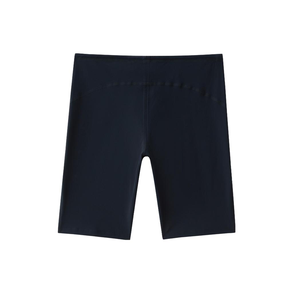 Anta Solid Color Mid-Rise Fitted Square Leg Swim Trunks Men Swimwear Dark-Blue 1823531455-1