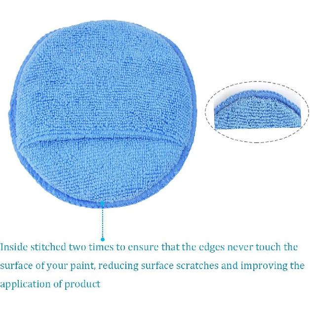 Microfiber Wax Applicator, AutoCare Ultra-Soft Microfiber Wax Applicator Pads With Finger Pocket Wax Applicator For Cars Wax Applicator Foam Sponge