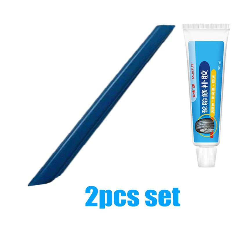 Motorcycle Vacuum Tire Repair Tools Kit with Vulcanizing Tire Repair Strips Vehicle Motorcycle Tubeless Tyre Puncture Plug Set