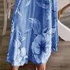 Women Dress Floral Print Large Hem Streetwear Elegant Spaghetti Strap Maxi Dress for Party