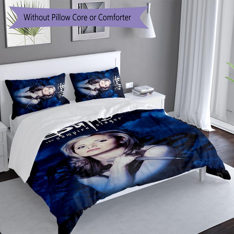 Juego de ropa de cama de 3 piezas Buffy Cazavampiros 1 patrón, juego de funda nórdica incluye funda nórdica y fundas de almohada, decoración de dormitorio y regalo perfecto para todas las estaciones