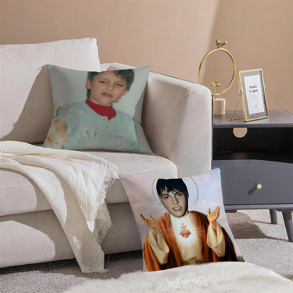 Hot Hiphop Singer K-Kid Y-Yugi Cushion Cover Pillowcase Short Plush Invisible Zipper Room Sofa Cushion Cover