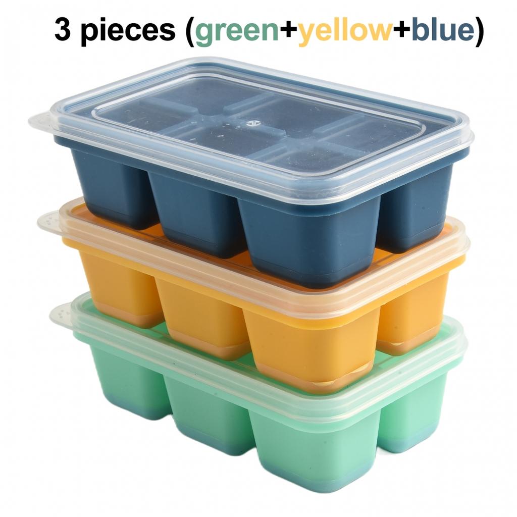 Σετ 3 Μεγάλου Μεγέθους Φόρμες Σιλικόνης για Παγάκια με Καπάκι Εύκολος Αποκαλουπωτής