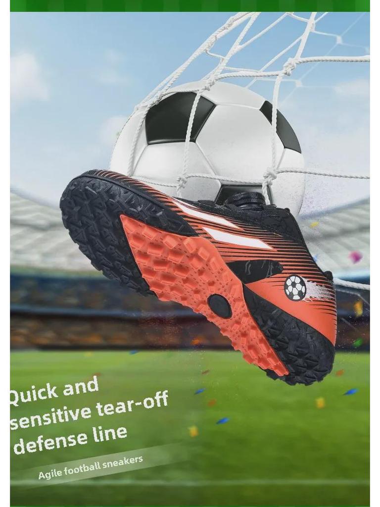Kids' Low-Top Rotating Buckle Football Shoes for Boys and Girls