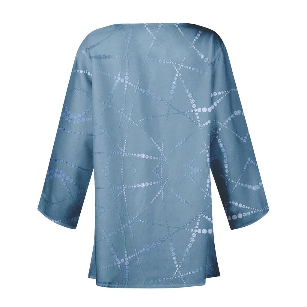 Women's Casual Fashion Retro Printed Lightweight Medium Length Jacket Cardigan