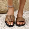 Fashion Women Slippers Summer Temperament Braided Slippers Soft Cross Strap Shoes Open-toed Flat Vacation Beach Sandals Slides Women