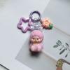 Resin Flocking Monchichi Keychain Cute Monkey Baby Trendy Keyring Cartoon Pendent Keys Bags Hanging Accessories Small Gifts