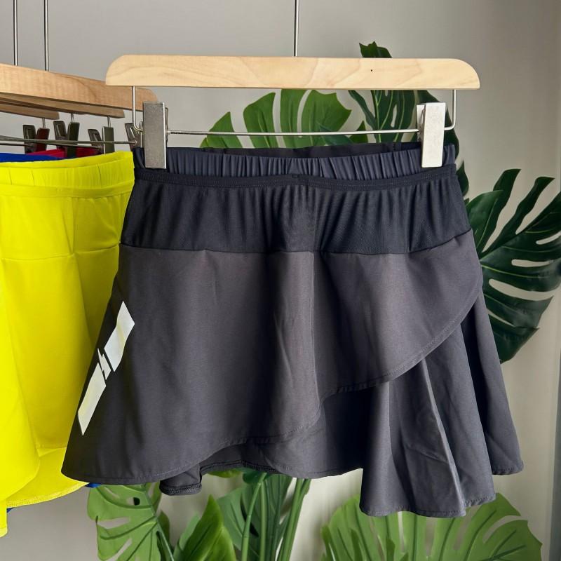 Womens High-Waisted Sport Skort With 6 Pockets Quick-Dry Irregular Hem Running Tennis Training Skirt