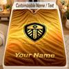 Flannel BlanketLeeds United Custom Name Text Personalized Soft Warm Throw Blanket Home Decor Gift