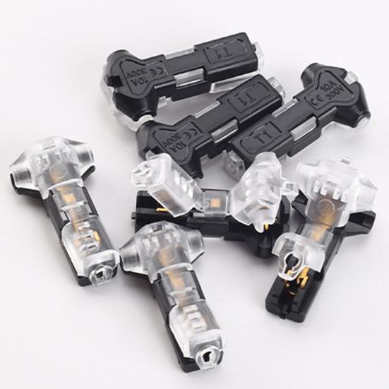 10/20/30/40/50Pcs T Tap Wire Splice Connectors 3 Way 1 Pin Solderless Low Voltage Cable Connectors No Stripping 18-22 AWG Wires Quick Connector