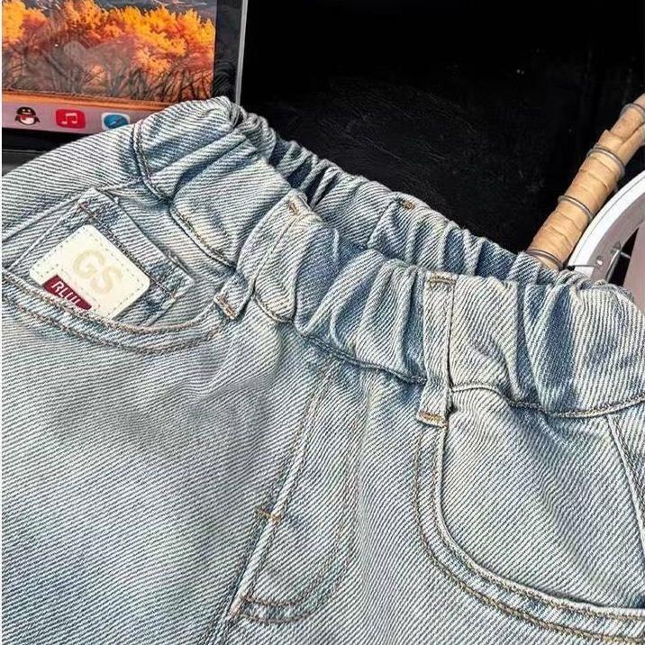 Children's Jeans Spring and Autumn Boys' Pants Simple and Fashionable Spring Loose Pants