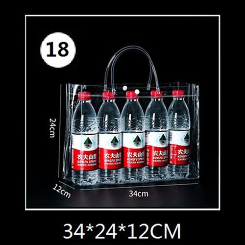 1PC Clear Tote Bag Transparent Shopping Bags Shoulder Handbag PVC Waterproof Storage Bag for Gift Cosmetic Plastic Bags 18 Sizes