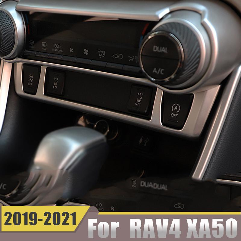 Fibră de carbon mașină centrală de reglare panou de decorare capac ornamente pentru Toyota RAV4 XA50 2022 accesorii