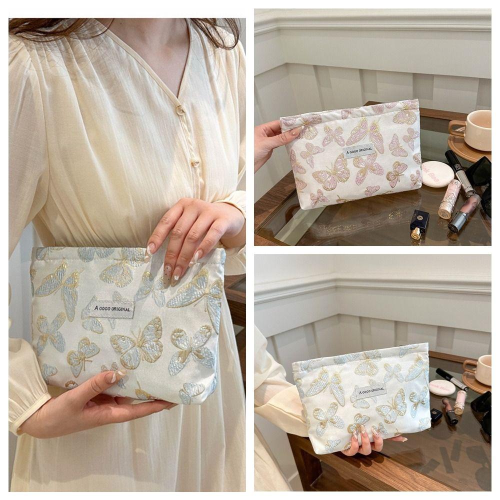 

Canvas Makeup Bag Blue Square Bag New Toiletry Bag Women s синій