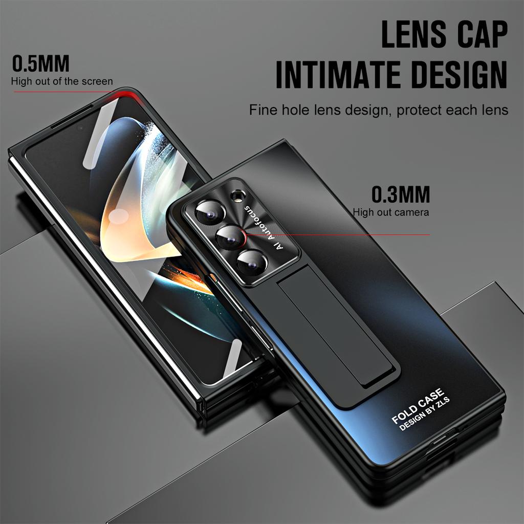 Mattierte Kunststoffhülle Slim Stifthalter Ständer Schutzfolienabdeckung für Samsung Galaxy Fold 6 5 4 3 Ständerhülle mit Halter