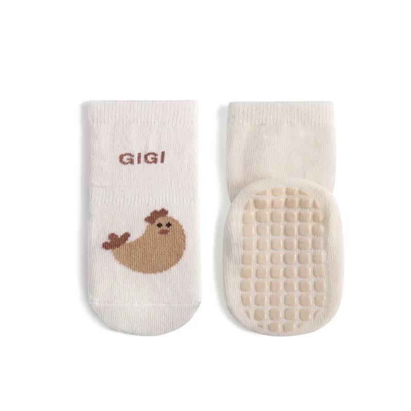 Neue Baby Kleinkind Anti-Rutsch Thermosocken Mid Calf Indoor Cartoon Grip Silikonsohlen Rutschfest Erste Schritte Winter Warm