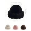 1pc Women's Winter Plush Bucket Hat, Women's Fashionable Thick Hat, Winter Warm Hat, Can Be Paired With Wool Coat, Winter Clothing Winter Outfits