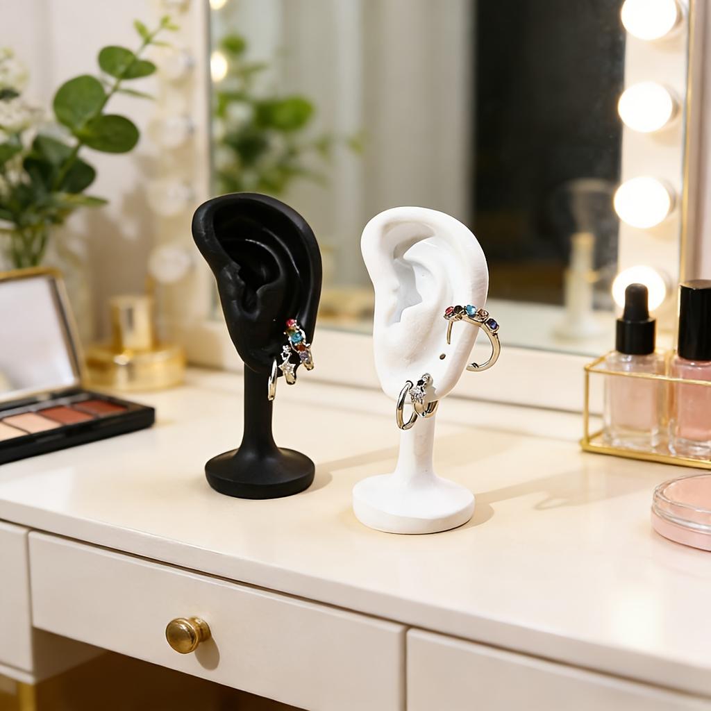 Ear-Shaped Resin Jewelry Rack, Portable Ear Stud Organizer Holder, Perfect for Earrings Display & Home Vanity Storage
