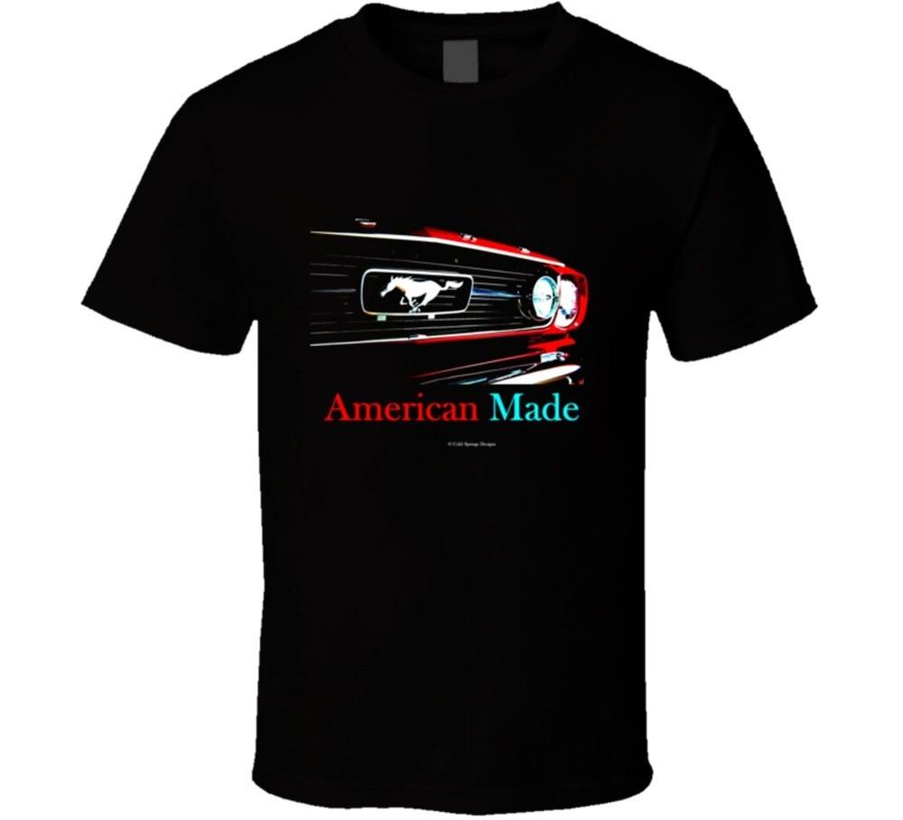 Amerikanisch Hergestelltes Rotes 66 Stang Front Musclecar Geschenk T-Shirt