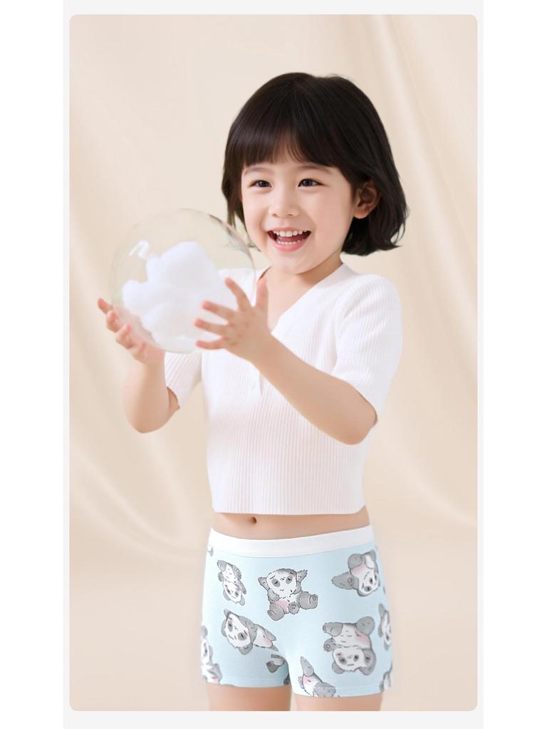 Girls' Pure Cotton Boxer Briefs - Class A, No-Pinch Design, Soft Cotton Crotch for Students and Toddlers