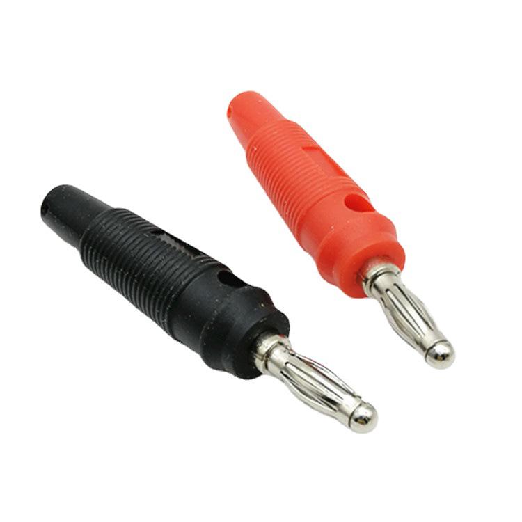 

Nickel-Plated 4mm Banana Plug with Solderless Anti-Slip Soft Rubber Sleeve - Red/Black красный