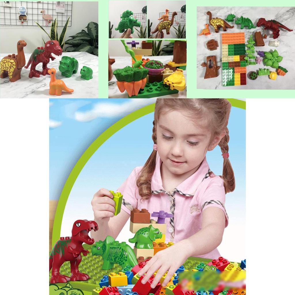 40 Stück Dino Paradies Bausteine Set Leicht Und Langlebig Für Sicheres Spielen