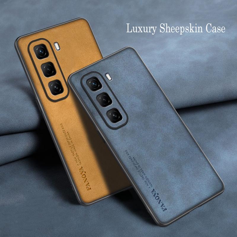 Luxury Sheepskin Leather Shockproof Silicone Case For Infinix Hot 50 40 Hot50 Hot40 Pro Plus 50i 40i HOT50I 4G Phone Case Cover