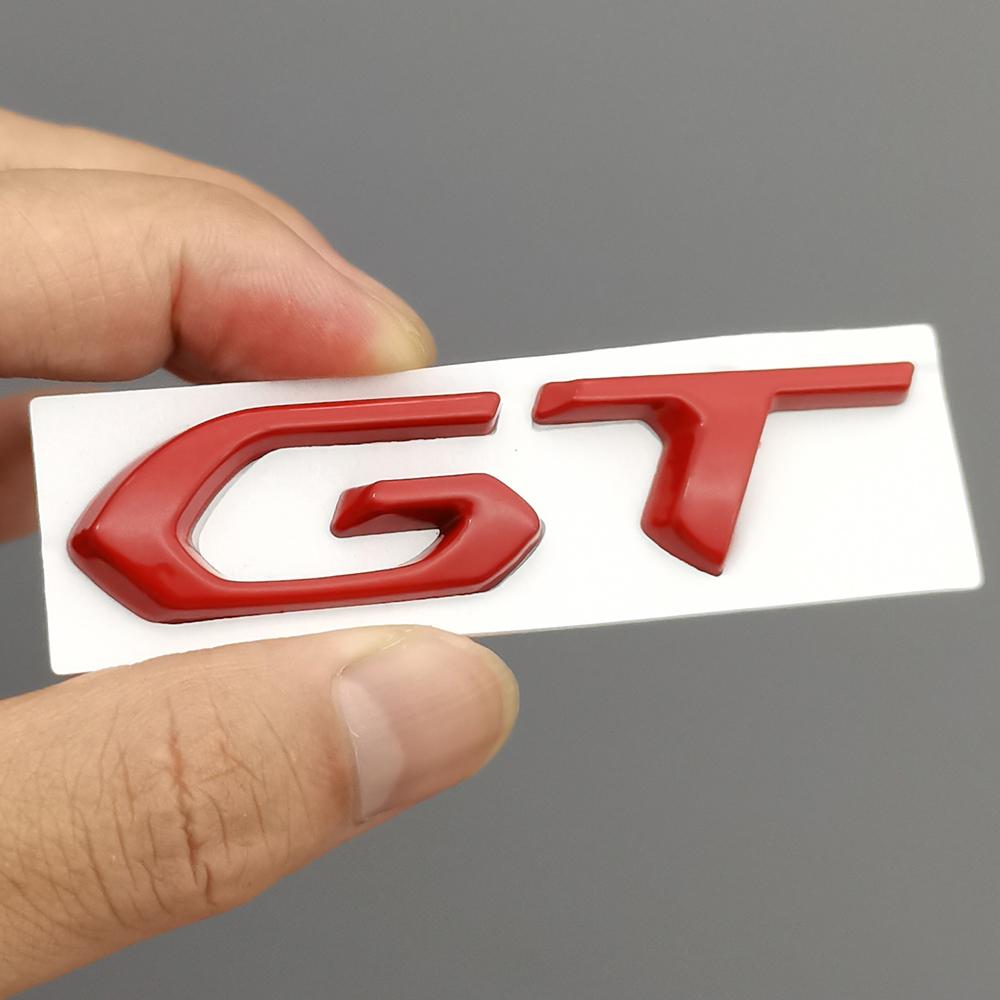 HRUC6 3D Metal Car Sticker GT Logo Emblem Trunk Badge Decals For Peugeot 308 408 508 307 205 206 208 3008 5008 4008 2008 Accessories