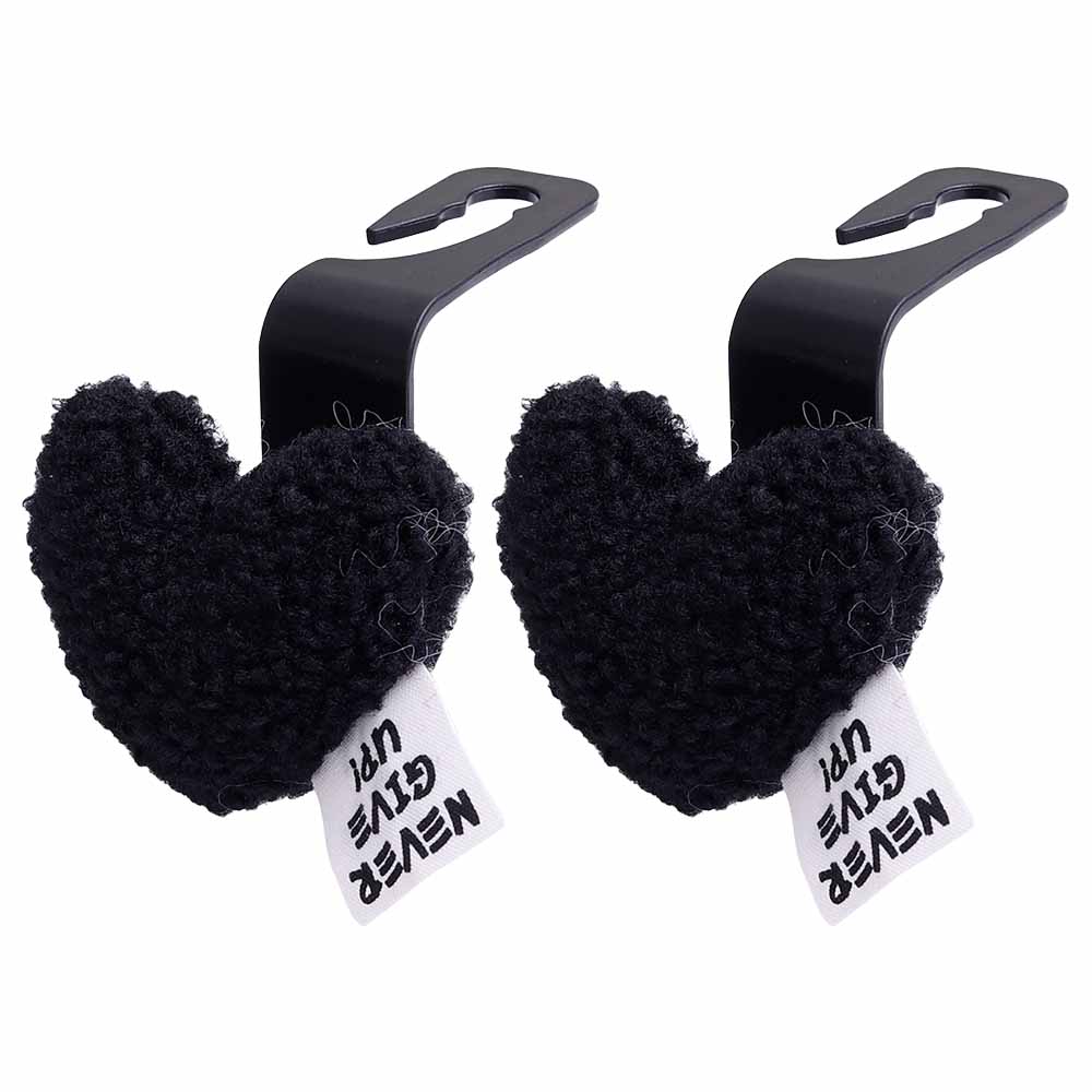 2/1pcs Car Seat Back Hooks Plush Love Heart Car Hook Multifunctional Auto Seat Headrest Hanging Storage Hook Handbag Hooks
