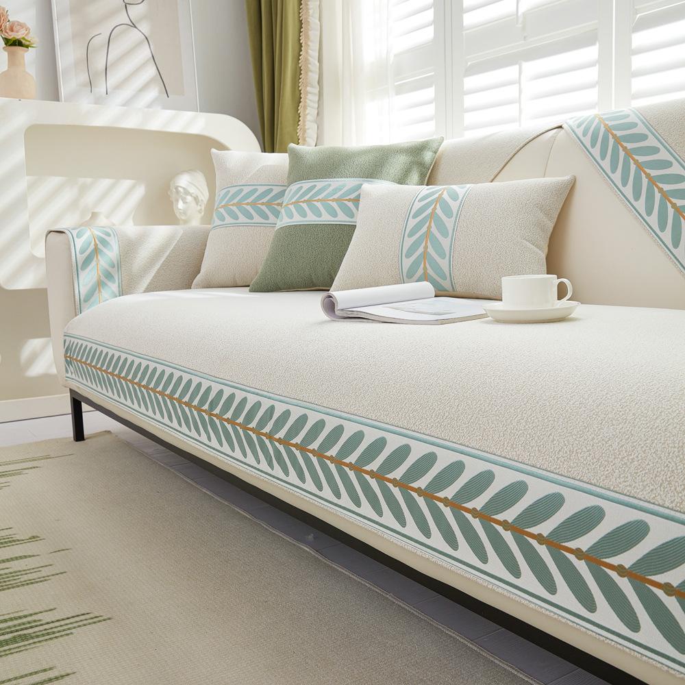 

Подушка для дивана, универсальная противоскользящая лента для четырех сезонов, пылезащитный кожаный чехол для дивана, чехол на спинку, тканевый чехол с листьями 70X70