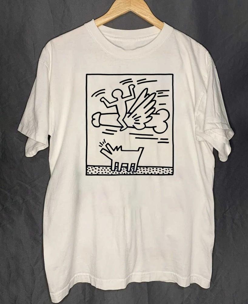 Keith Haring Cotton White Shirt Unisex Concert S to 5XL FN1607 Unisex T-Shirt M