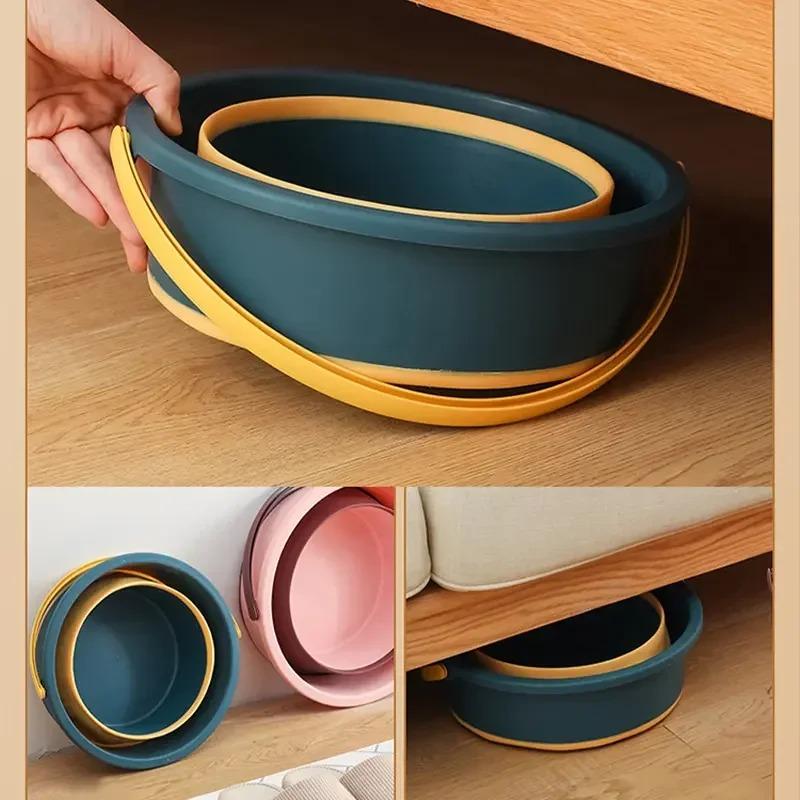Portable Folding Washing Bucket Home Use Washing Clothes Or Outdoor Fishing Car Cleaning Thickened Multifuctional Folding Bucket