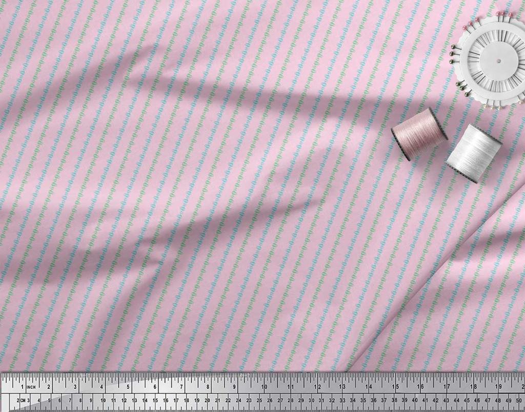 Soimoi Japan Crepe Satin Fabric Triangle Shirting Printed Craft Fabric by the Metre 42 Inch