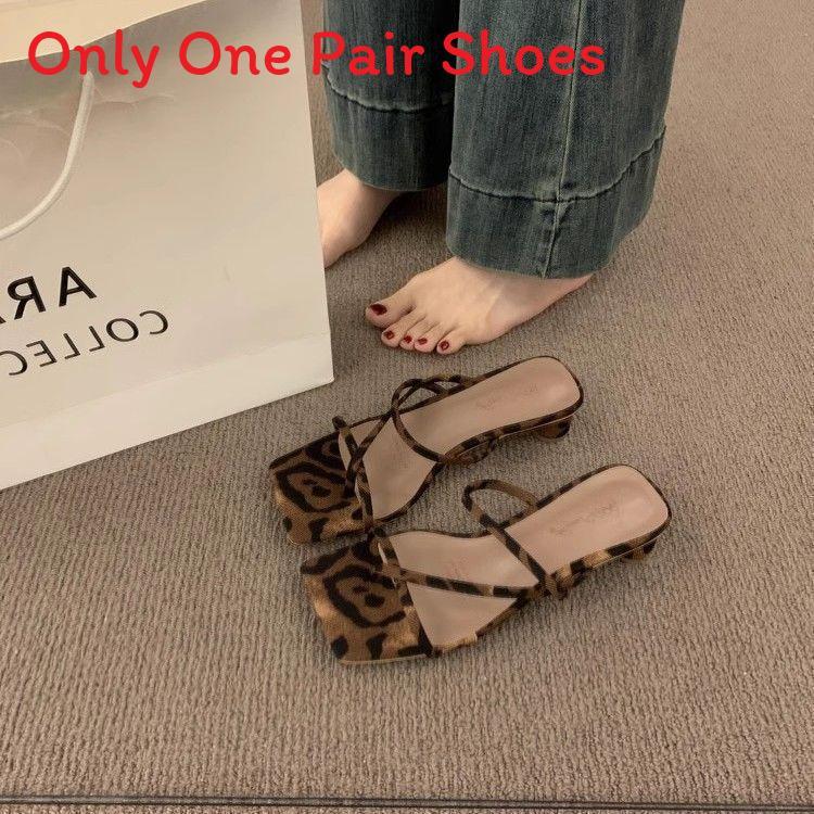 Leopard Print Flip Flops For Women Summer Soft Sole Beach Sandals Slip On Comfortable Casual Footwear