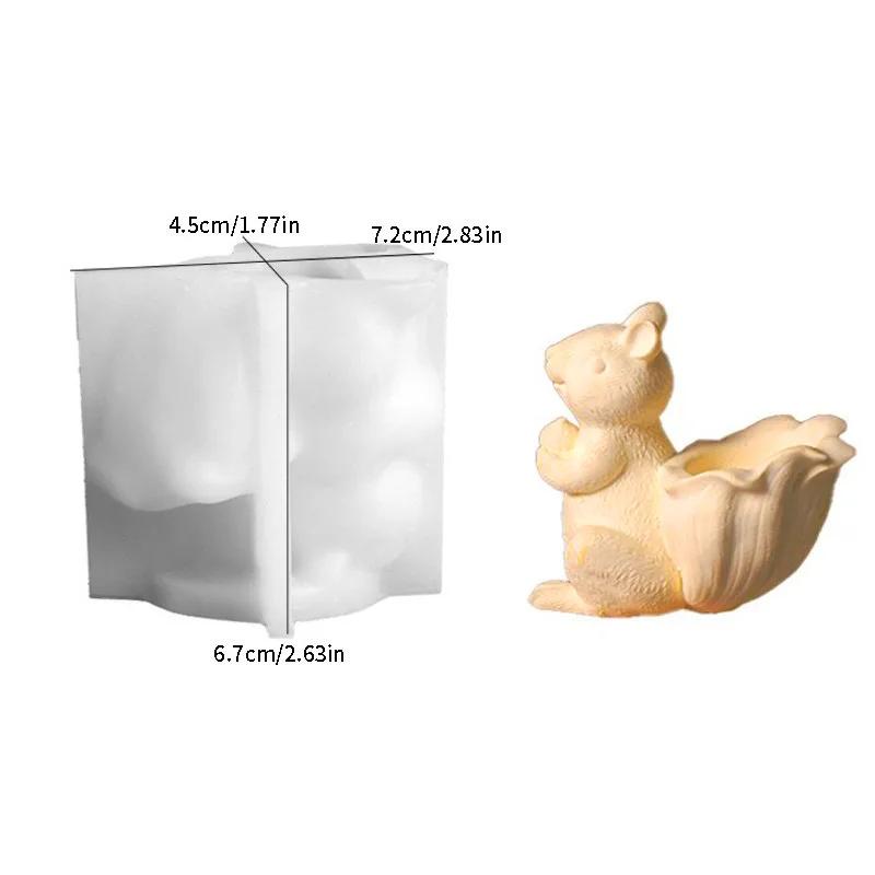 

3D Mini Squirrel Silicone Mold Basket Design Flexible Resin for DIY Crafts Desktop Decoration High-Quality