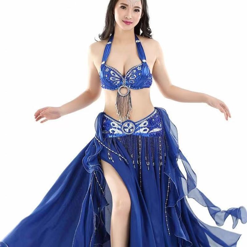 Women Belly Dance Wrap Skirt with Split Design Fashion High Waist Performances Skirt for Dancing Party and Stage Shows