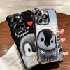 Penguins Love At The North Pole Soft Phone Case For iPhone 15 16 17 Air 14 Pro Max 16E Plus 13 12 Mini Plating Anti-Fall Fundas