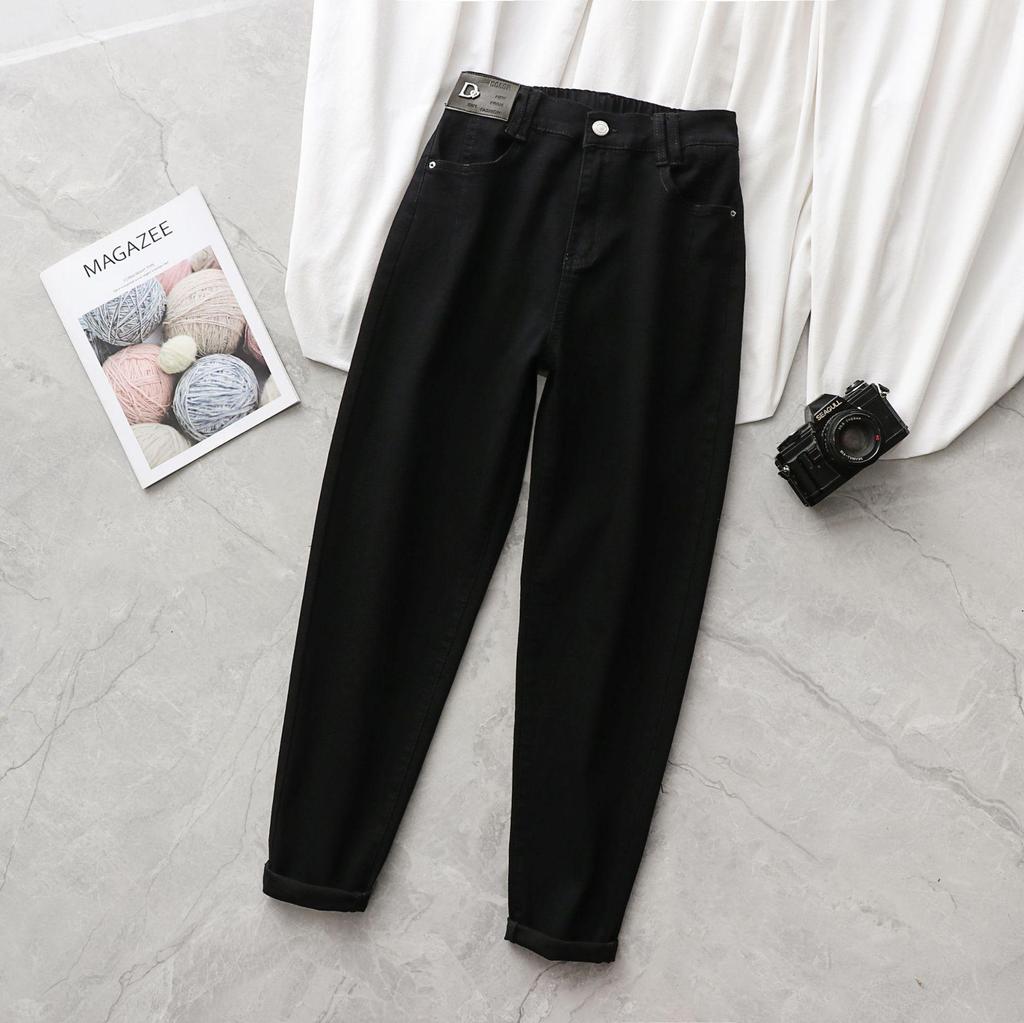 Plus Size High Waist Slimming Harem Jeans for Pear-Shaped Women