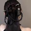 Chinese Ancient Style Hair Stick Metal Pendant Tassel Handmade Hair Chopstick Women Fringe Design Updo Hairstyle Accessory