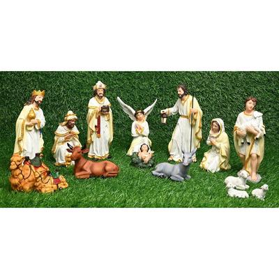 15 Adet Doğuş Seti | Noel Hediyesi İçin Mükemmel Beşik Seti|Dekor ( Paket - Meryem,Yusuf,Bebek İsa, Melek, 3 Bilge Adam, Çoban, 7 Hayvan (6 inç)