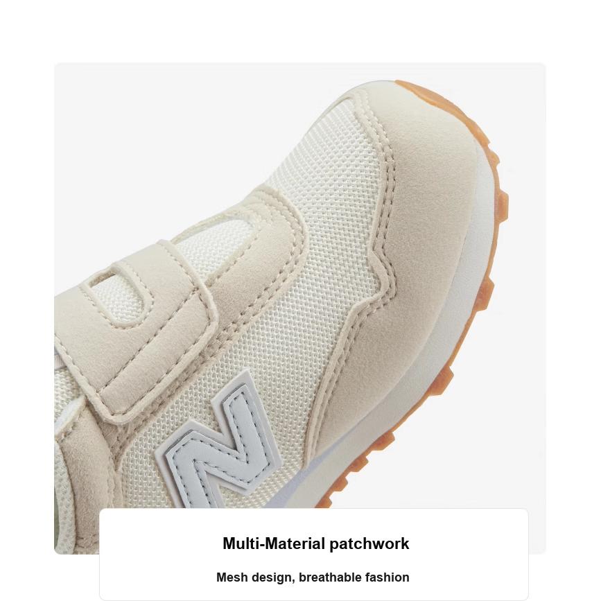 New Balance Nb 515 Comfortable Versatile Breathable Low Top Running Shoes Kids Sneaker White Light-Beige PV515CE