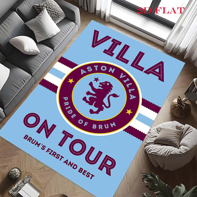 Aston Villa Logo Carpet Rug for Living Room Bedroom Home Sofa Decoration,Kids Play Nonslip Floor Mat