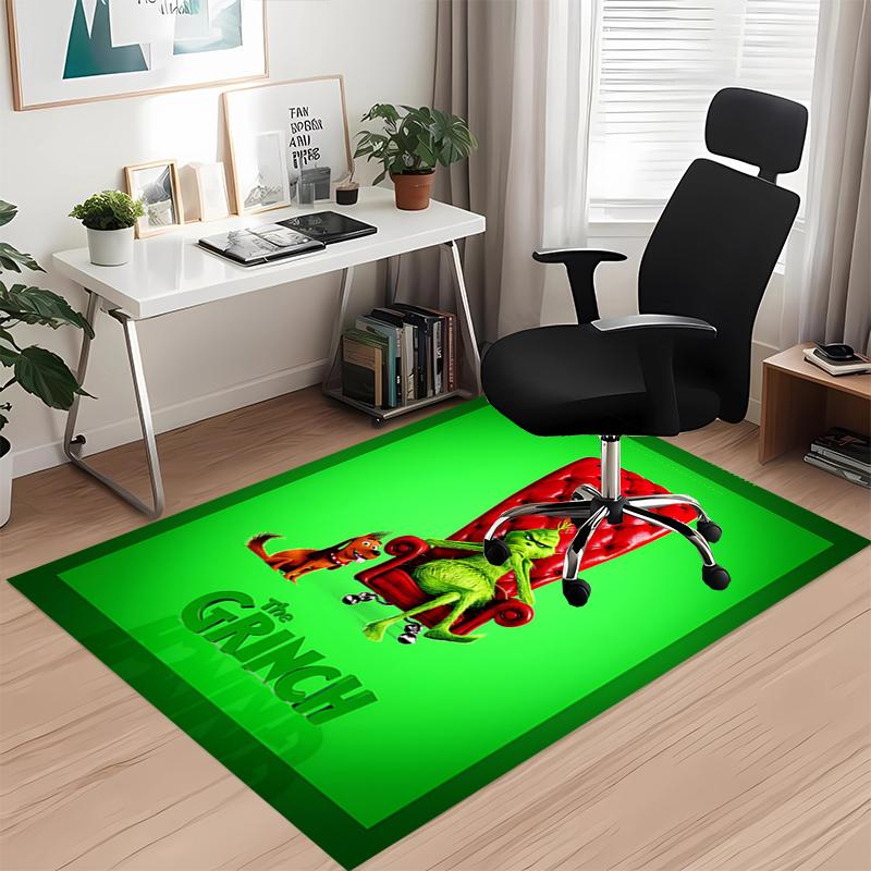 Grinch Printed Carpetrugfor Office Chair Living Room Bedroom Kitchen Room Decor Gifts