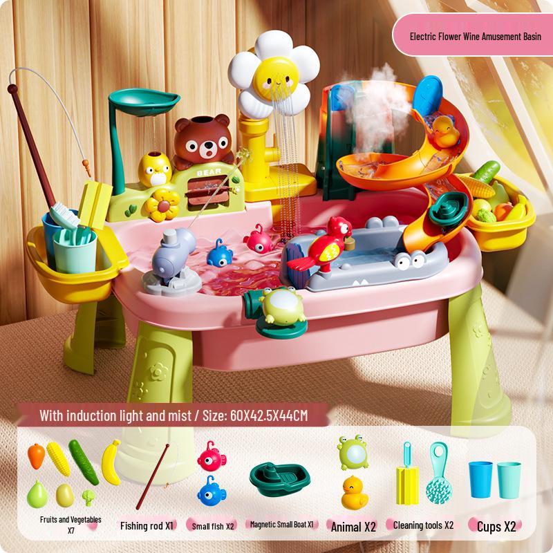Kids' Electric Kitchen Sink Toy Set with Water Circulation