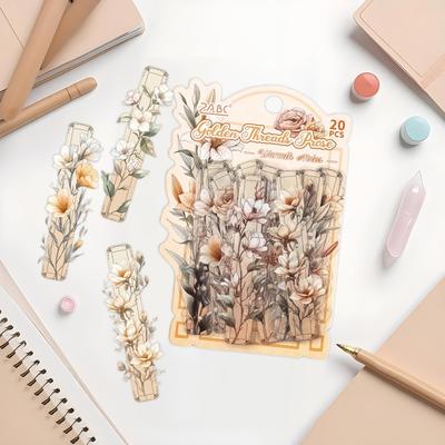 Vintage Floral Stickers 20 Pieces Envelope Decals Hand Account Decals For Students Journaling Scrapbooking Card Making Laptop